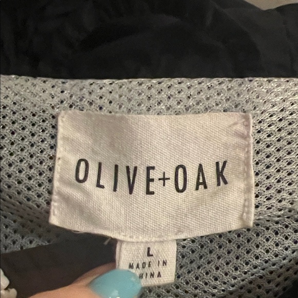 Olive & Oak Black Windbreaker with White Trim - Picture 2 of 6